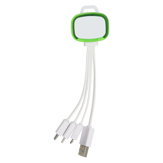 Lime Green Branded 3 in 1 Cables